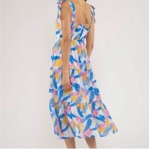 Fun Brush Stroke Midi Dress sz L